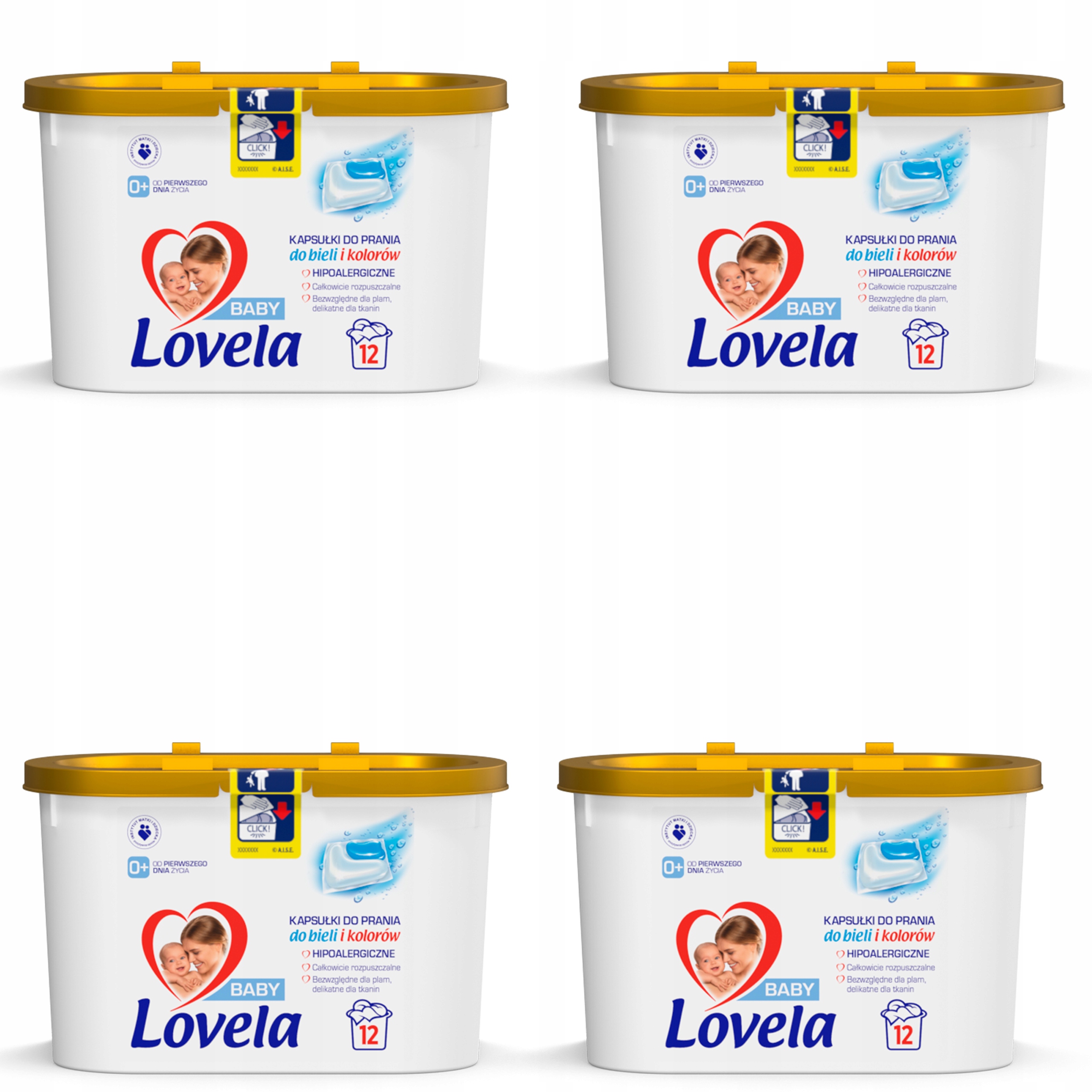 Pracie kapsuly a tablety - Lovela kapsuly Biela farba umývanie detí 48ks