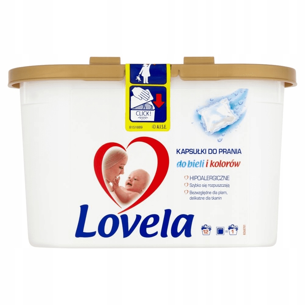 Pracie kapsuly a tablety - Lovela Kapsules na umývanie bielych a farieb 12ks
