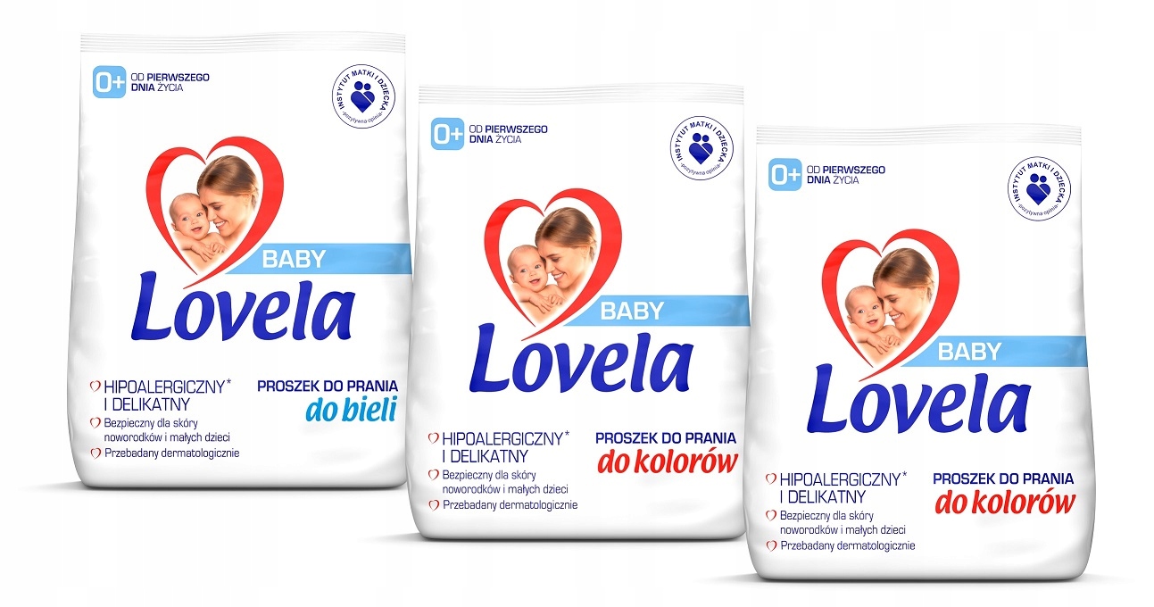 Prací prášok - Lovela Baby Powder 3x1,3kg / 39PR mix biela farba