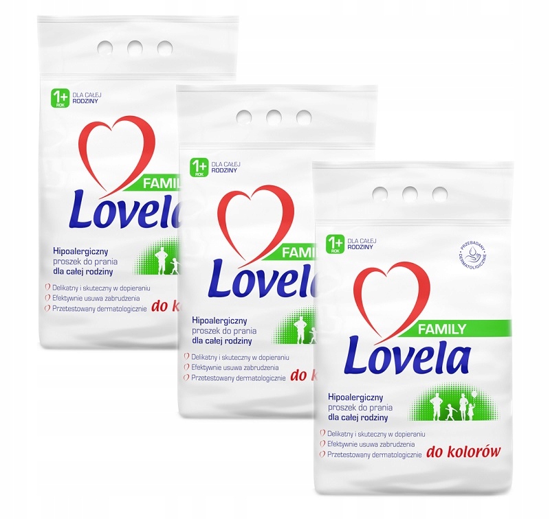 Prací prášok - Lovela Powder Family 3x2.1KG / 84 Farba prania