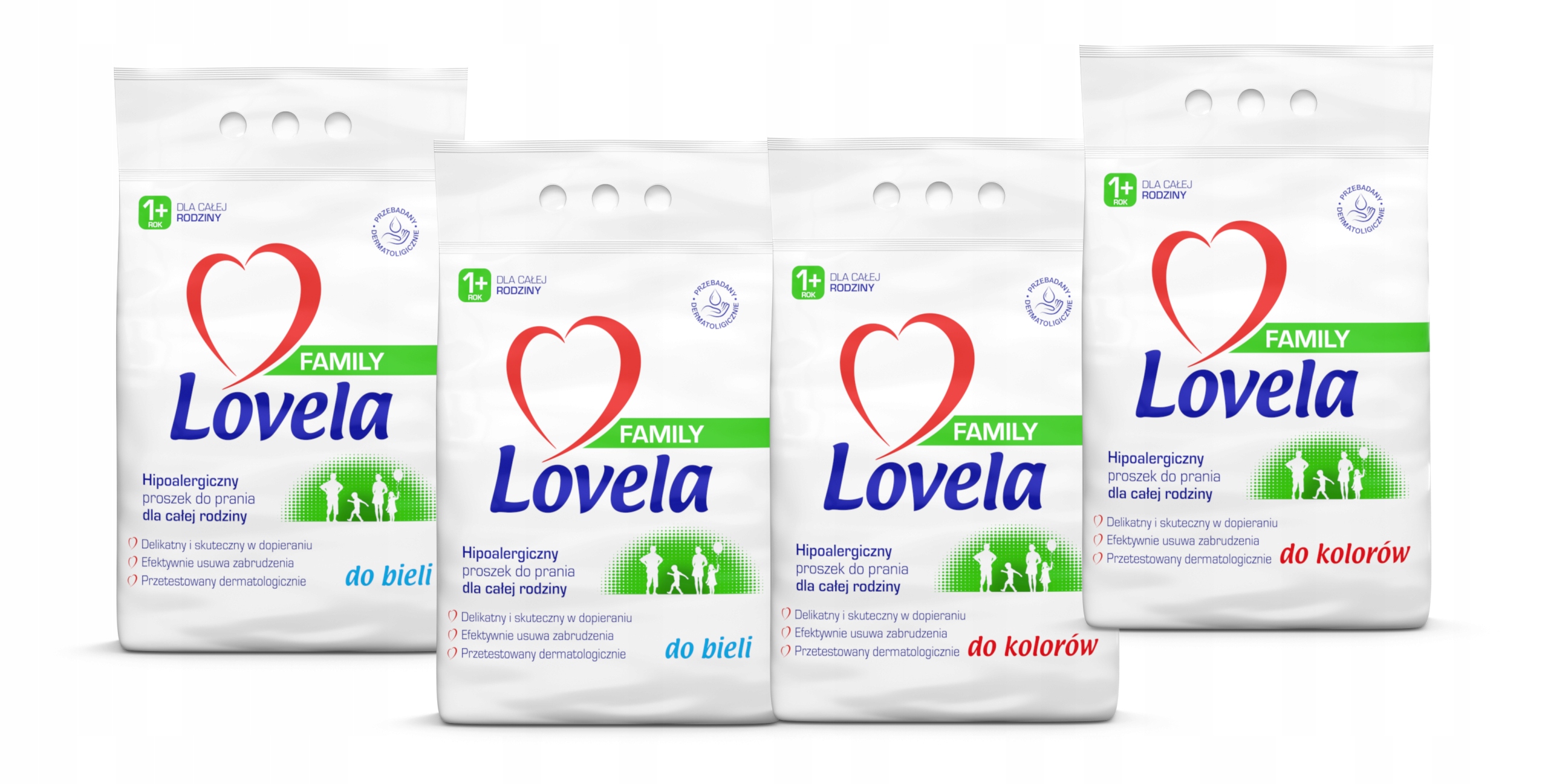 Prací prášok - Lovela Powder Family 4x2,1kg / 112PR Farebné biele mix