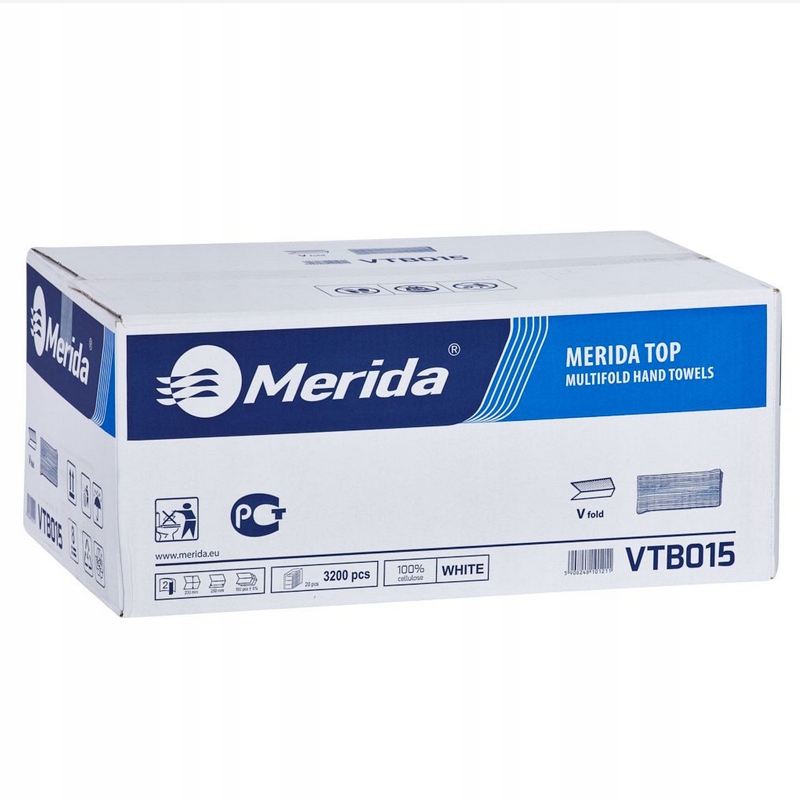 Papierové utierky Merida ZZ White Top 3200 VTB015