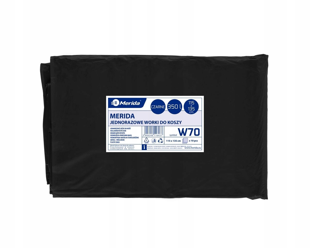 MERIDA BLACK ODPADOVÉ VRECKÁ 350 L. HRUBÉ SILNÉ