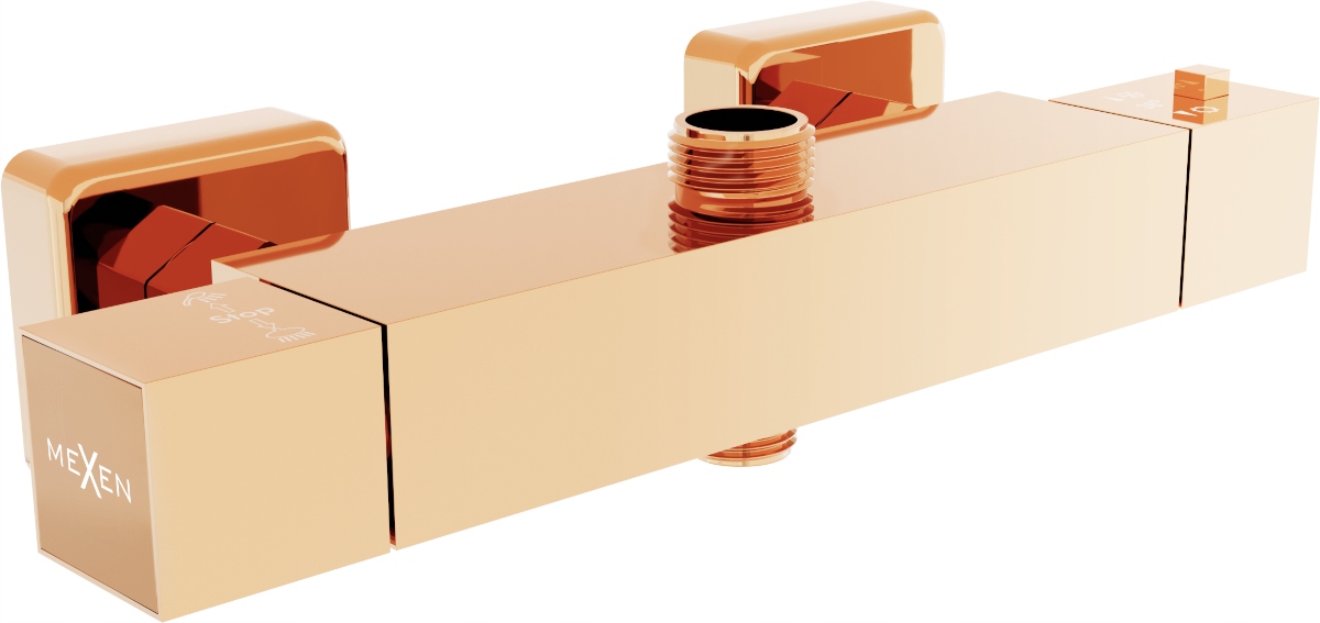 Mexen Cube Spray Battery Termostat Rose Gold