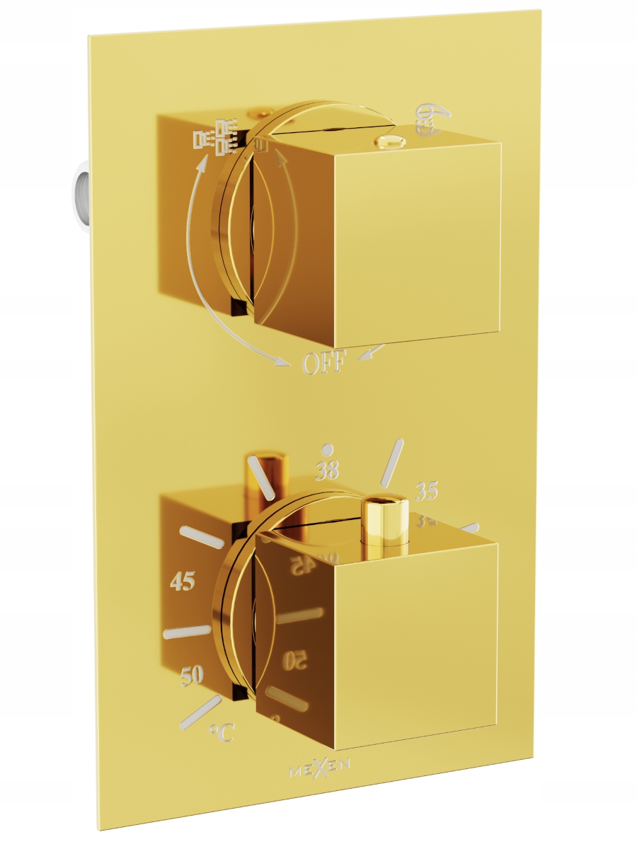 Mexen Cube Termostatic Flush -Mounted Gold Faucet