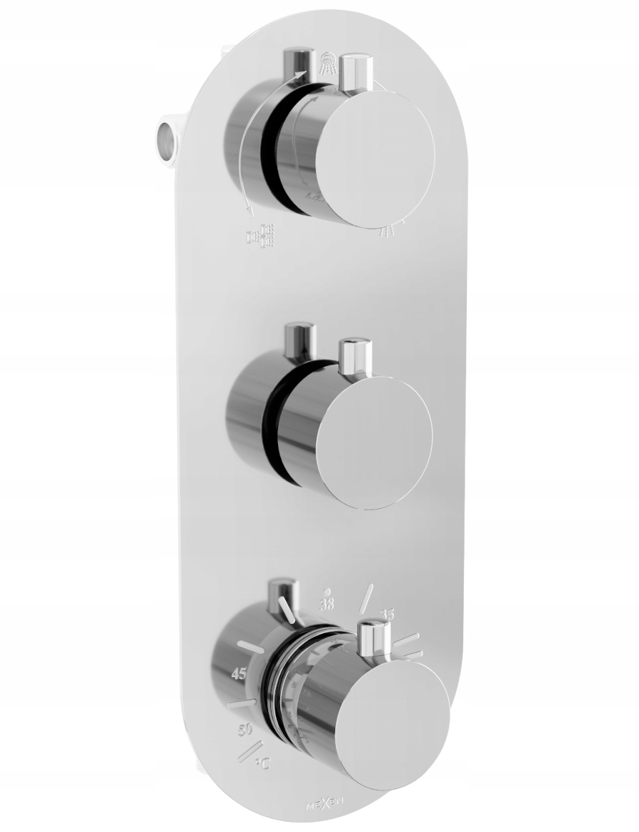 Mexen Kai Flush Mountain Chrome Termostatic Battery