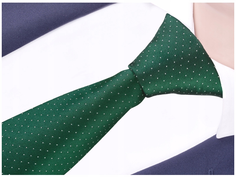 Greg široký kravata Classic Cut Microfiber (Microfase) White, Green