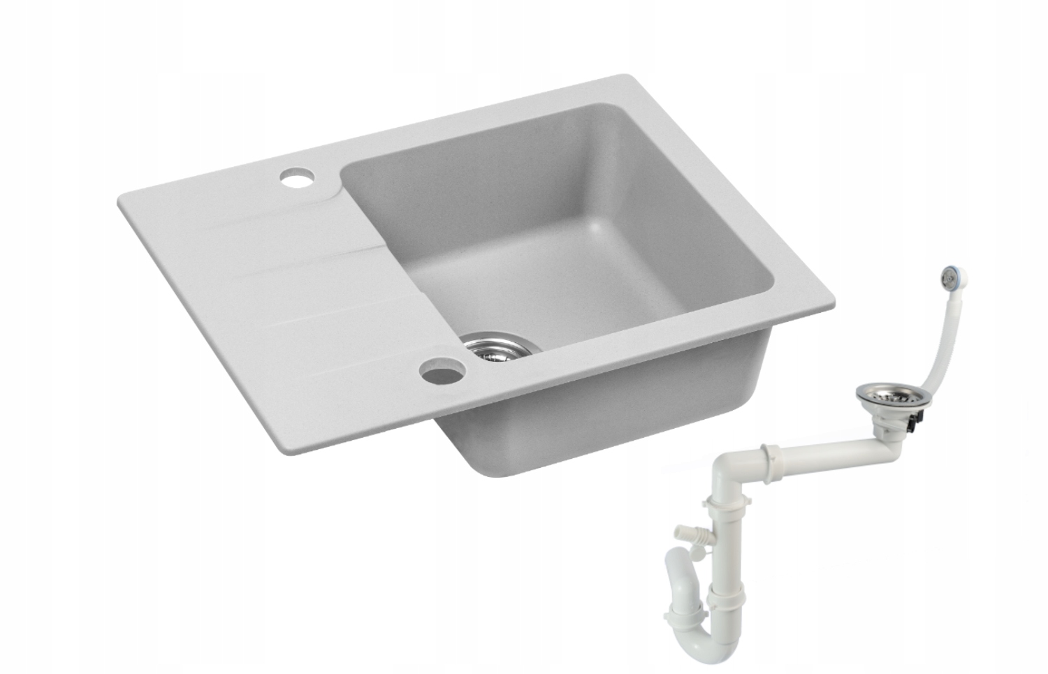 Kuchynská batéria - Moderno Granite Bari Gray Sink 58x43 + SIPHON