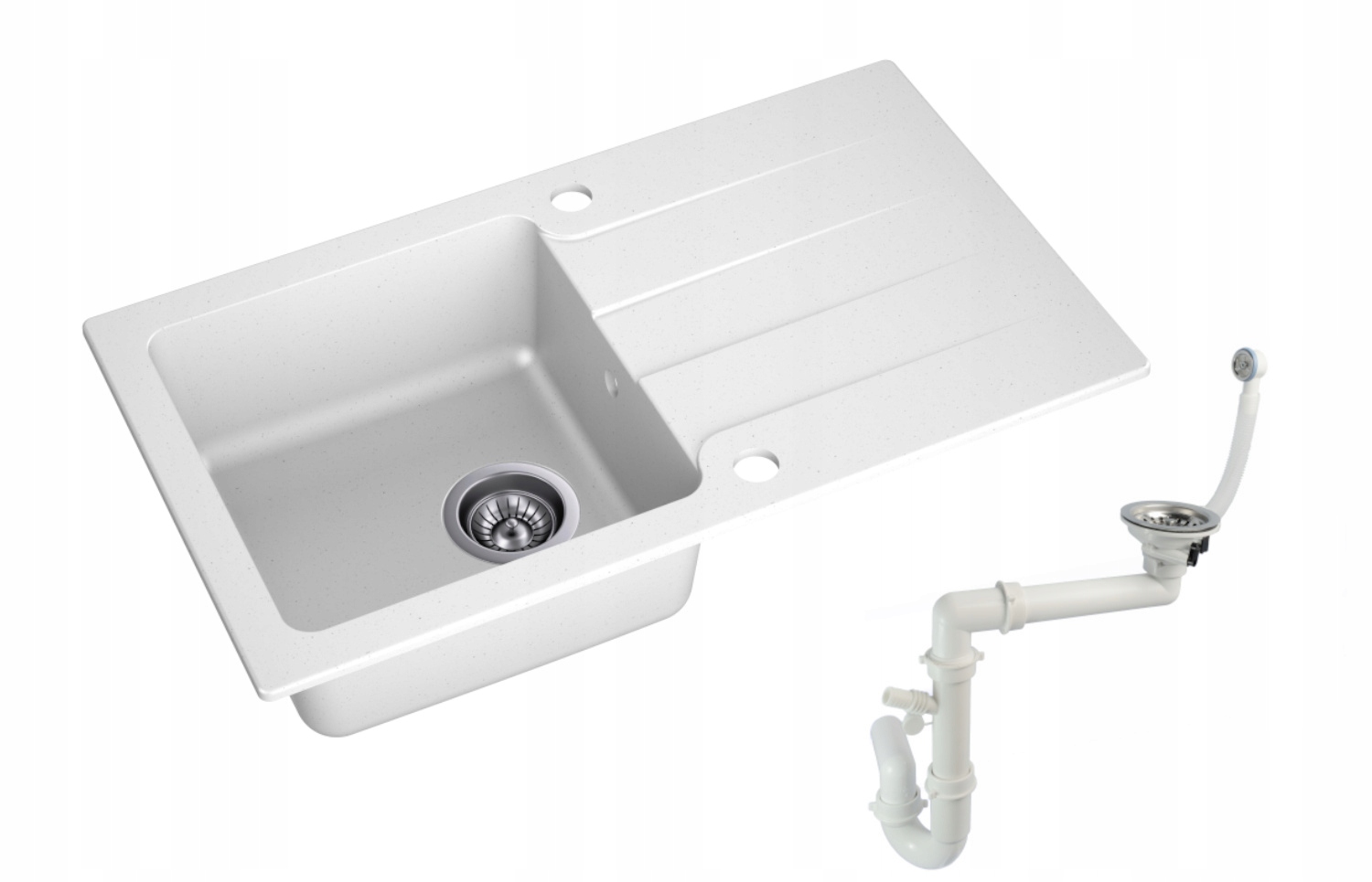 Kuchynská batéria - Moderno Cascatore White Granite Sink 76 x 43,5