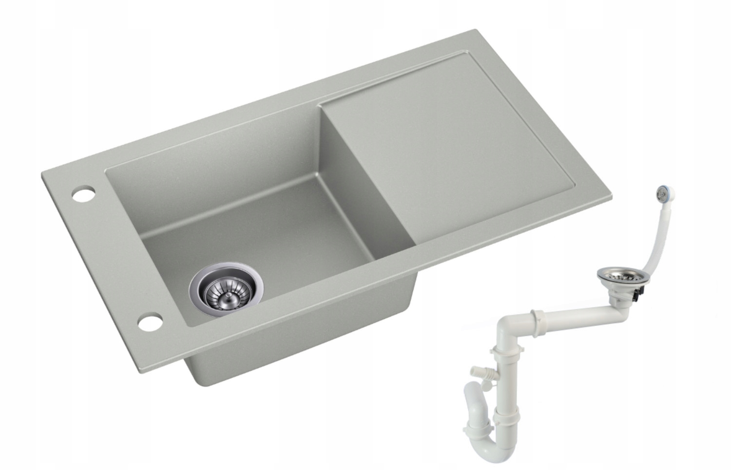 Kuchynská batéria - Moderno Granite Sink Mario Gray 76 x 43 + SIPHON