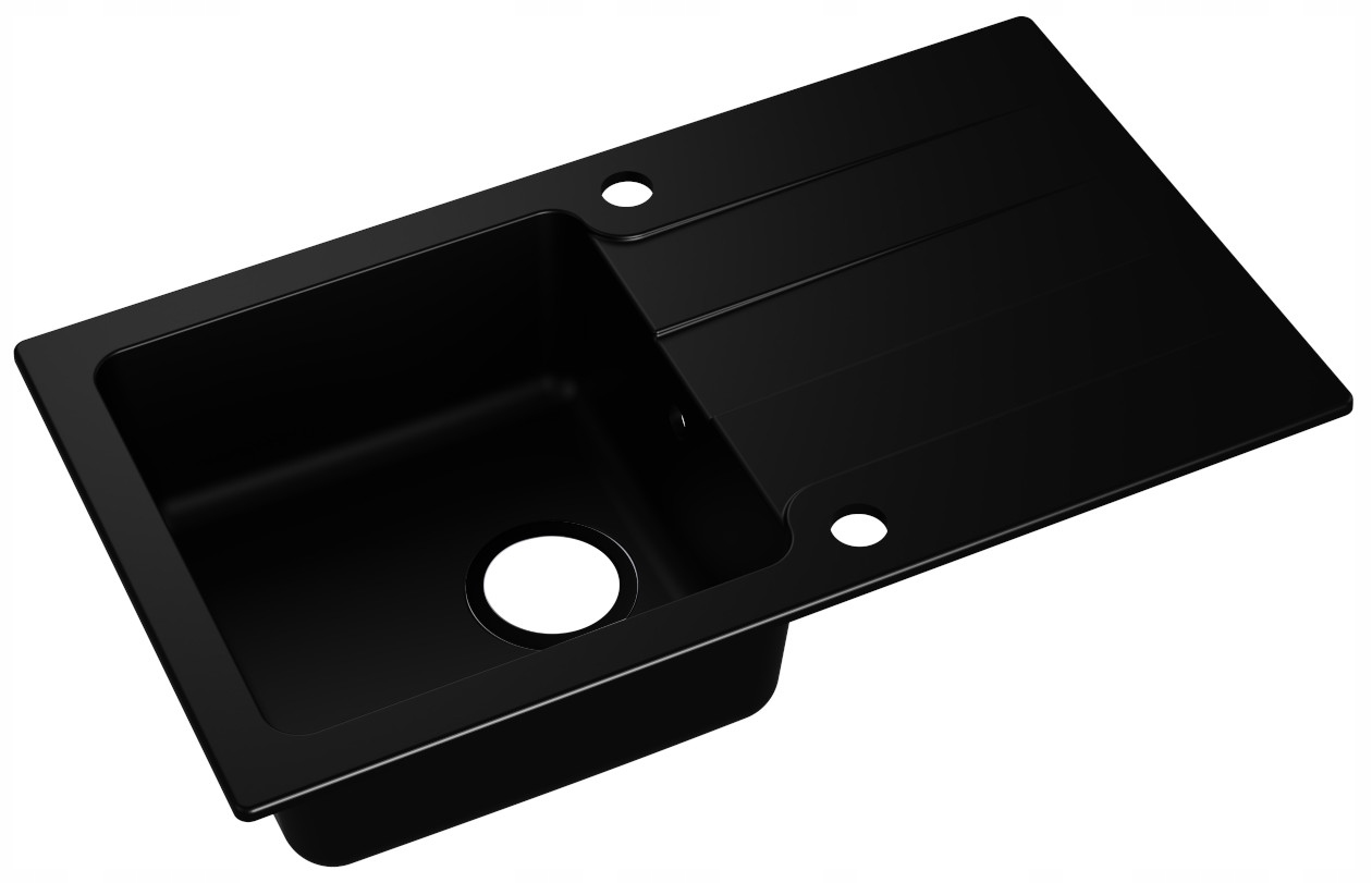 Kuchynská batéria - Moderno Black Granite Sink s odtokom