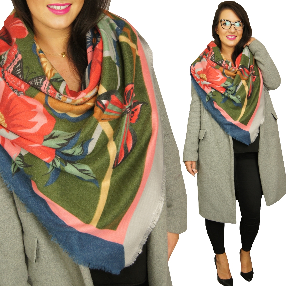 Šatka - Distribution4you šatky poncho ponchoa prikrývka boho teplá jesenná béžová, biela, hnedá, čierna, červená, ecru, námornícka, modrá, ružová, striebro, šedá, multi -moderovaná