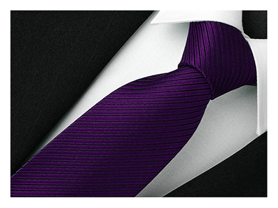 Greg široký kravata Classic Microfiber Cut (Microfase) Čierna, fialová