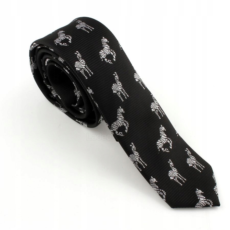Úzka kravata Ladeo Polyester čierna, šedá