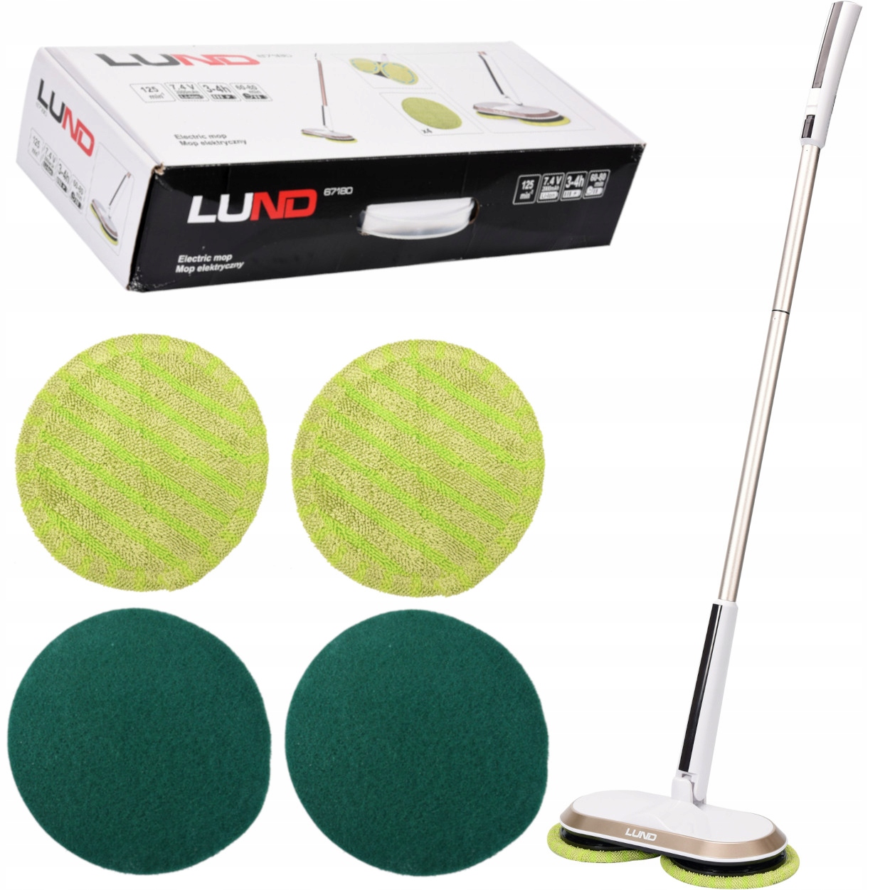 Elektrický mop 125 ot / min, 7,4 V 2000 mAh Lund