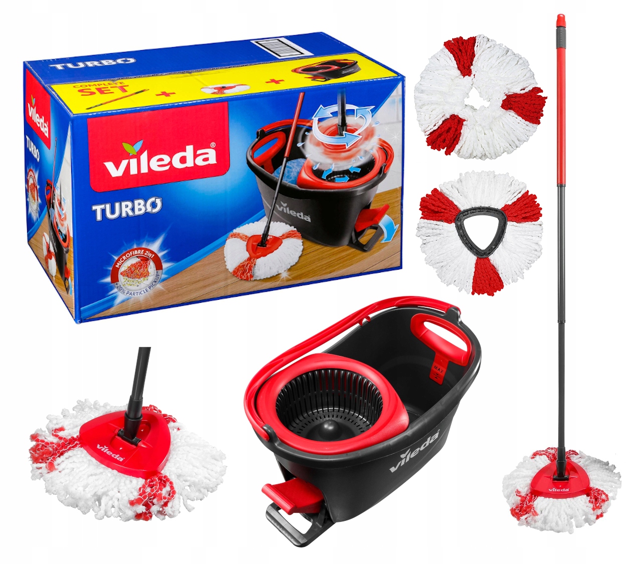 VILEDA EASY WRING TURBO 2in1 Rotary Mop + vložky
