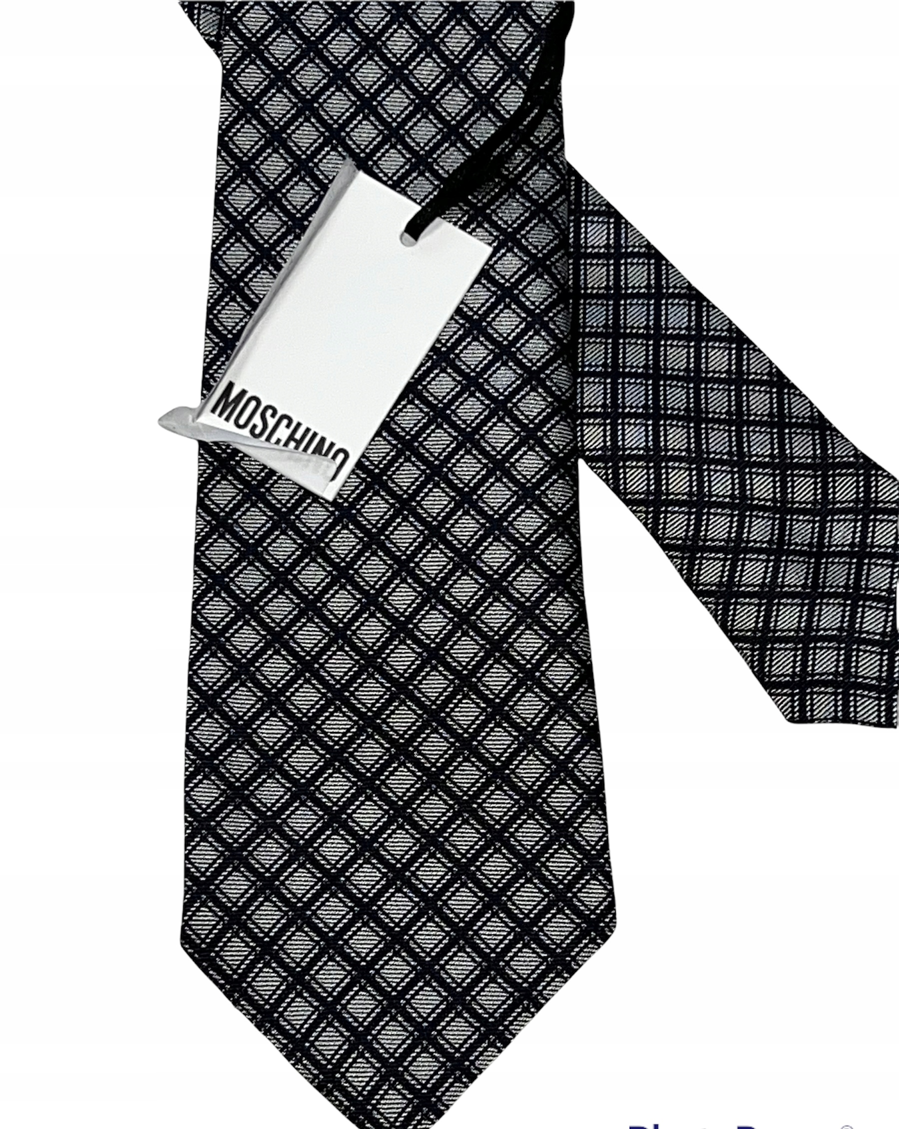 Kravata široký, úzky moschino námorný hodváb, šedá