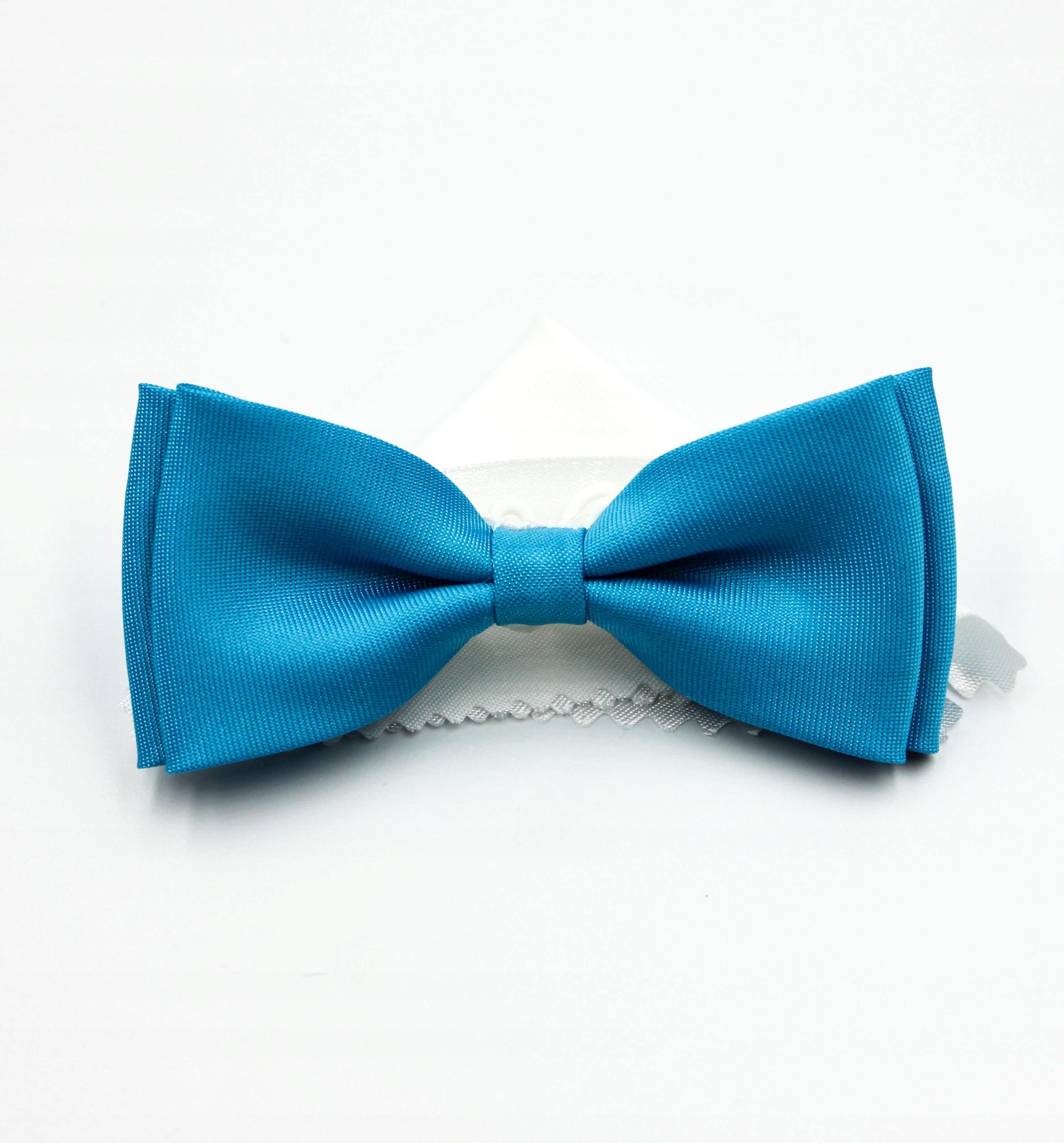 Xawer Bow kravata elegantná biela tyrkysová, modrá