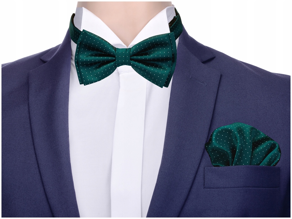 Greg Bow Tie Classic White, Green Cut