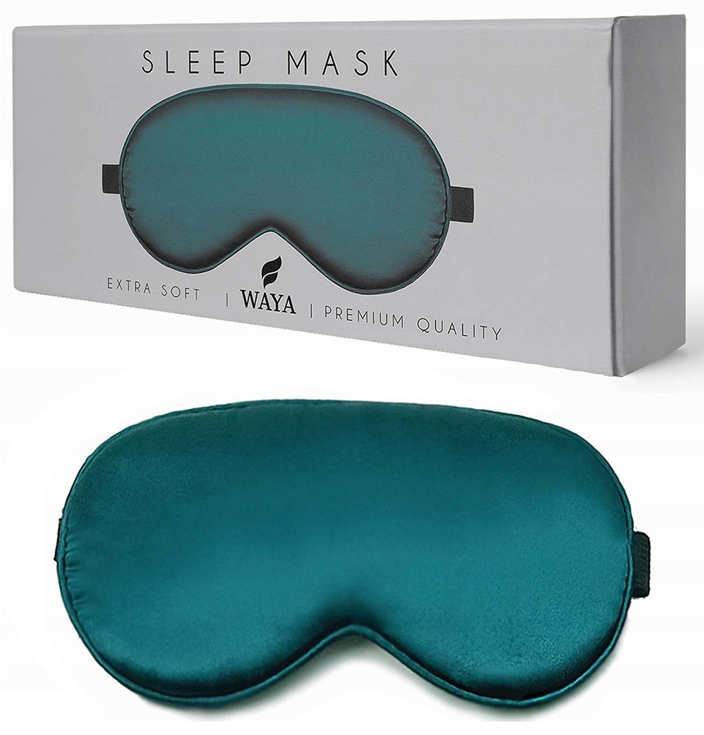 Maska na spanie - Eyeband Polyester Waya Sleep Mask Silk Silk Extra Soft Eye Green Mask