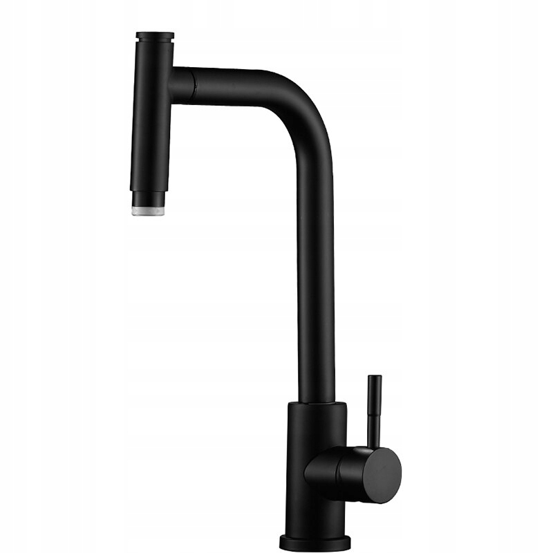 Matný čierny kuchynský umývadlo faucet 360 stupňov otáčací
