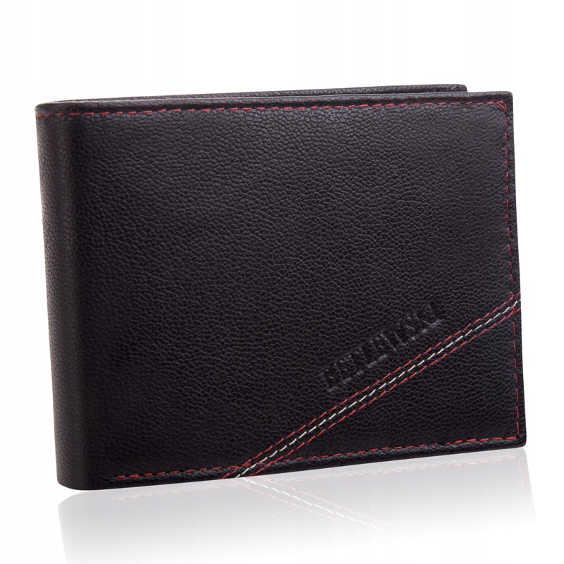 Peňaženka - Betlewski Peňaženka Prírodná koža čierna BPM-SS-61 Black-Men's Product