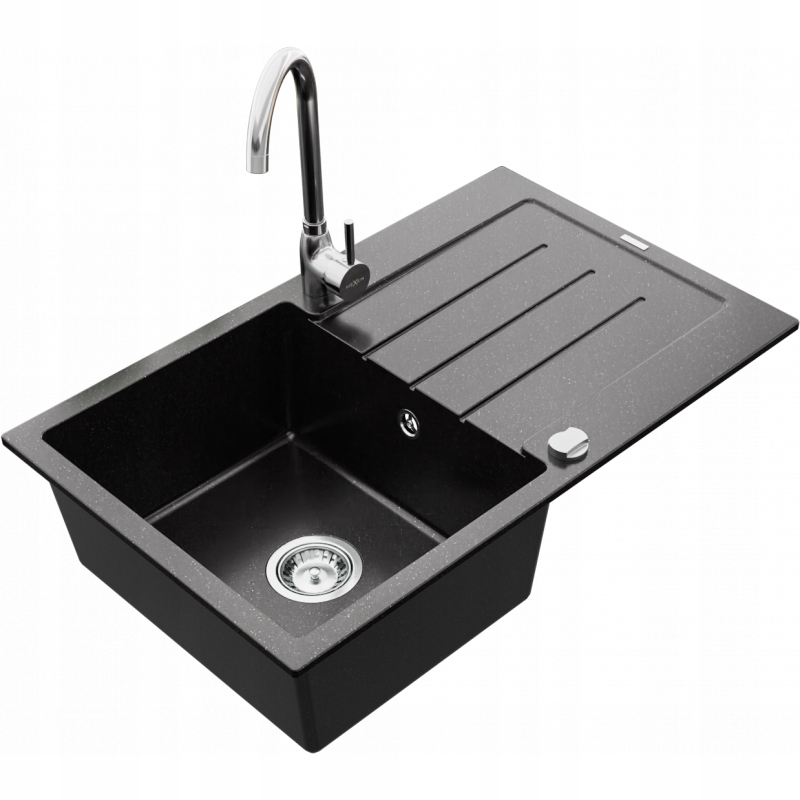Kuchynská batéria - Mexen Bruno Granite Battery Sink, Čierna