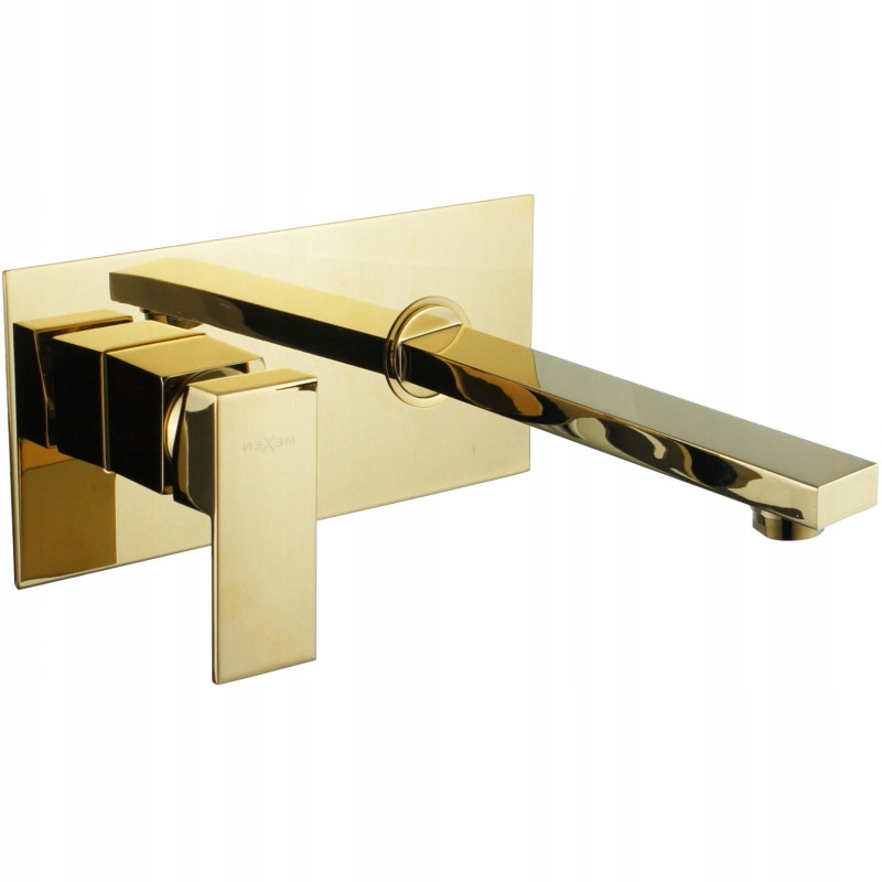 Mexen Cube Flush -Mountded Golden Washbasin faucet