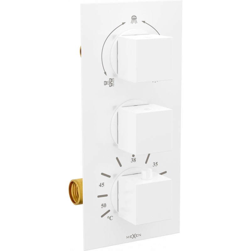 Mexen Cube Termostatic White Flush -Mounted Battery