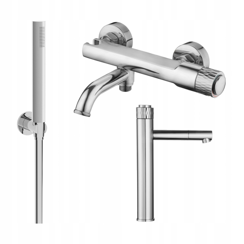Mexen Diamond R70 Bathtub Set, Chrome
