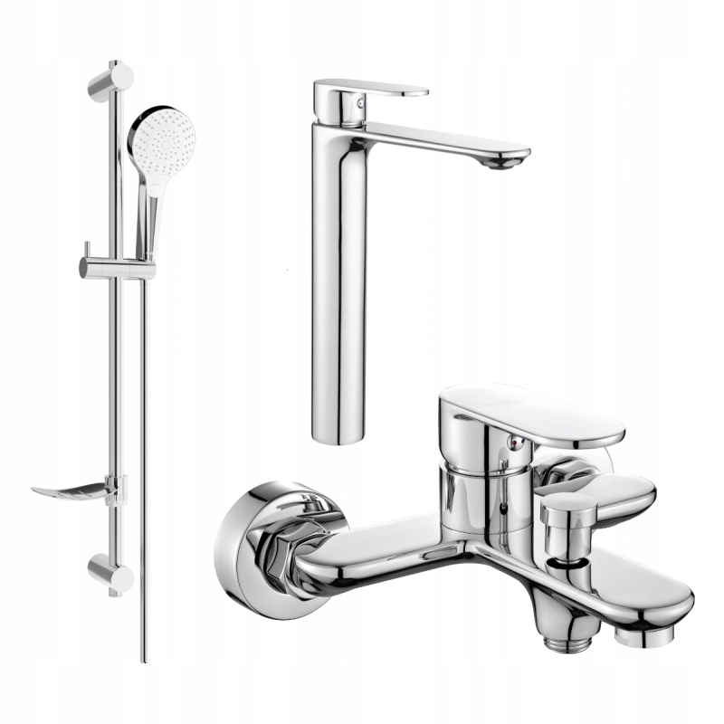 Mexen Milo DF05 Bathtub Set, Chrome