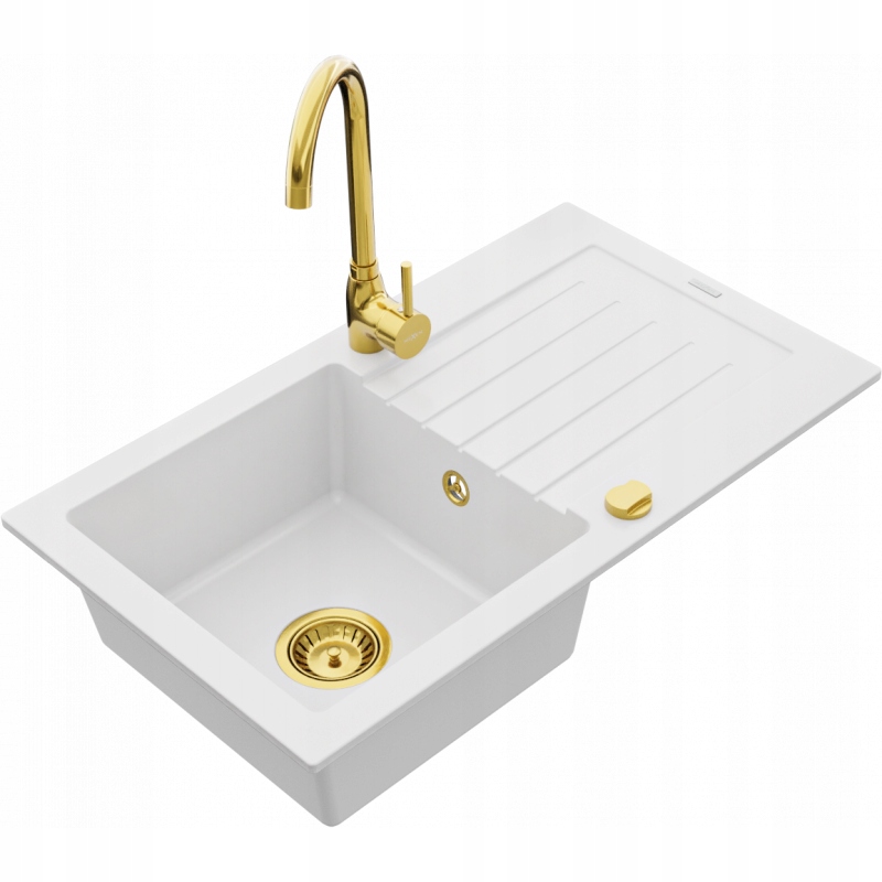 Kuchynská batéria - Mexen Pablo Granite Sink Batéria, biela