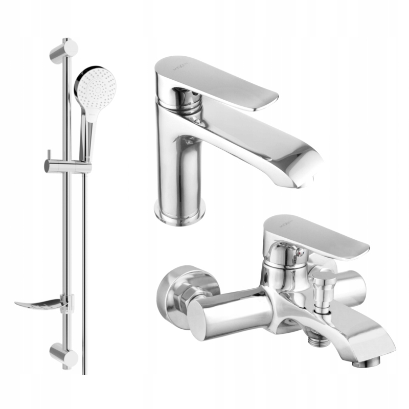 Mexen Pecos DF05 Bathtub Set, Chrome