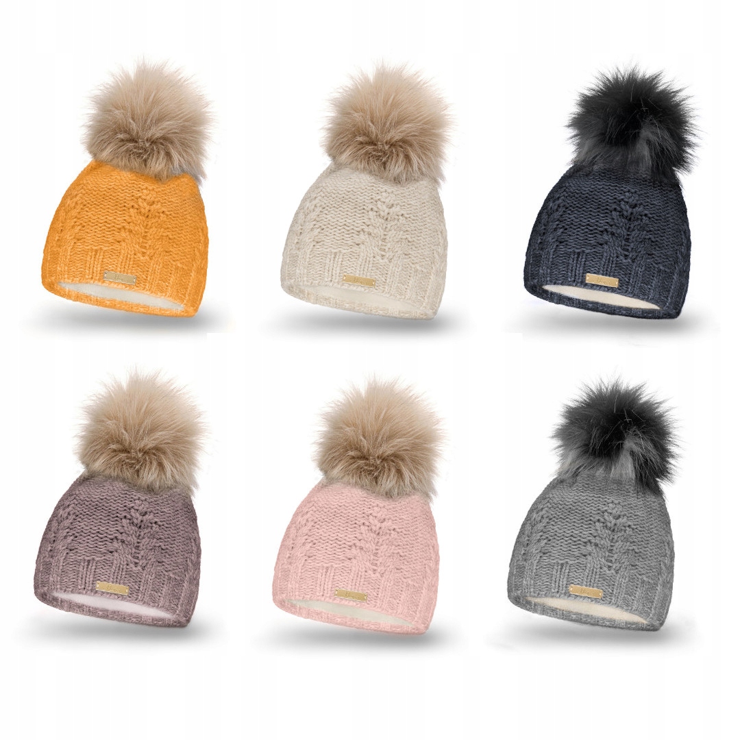 Beanie hnedá, ružová, sivá zimná čiapka, univerzálna