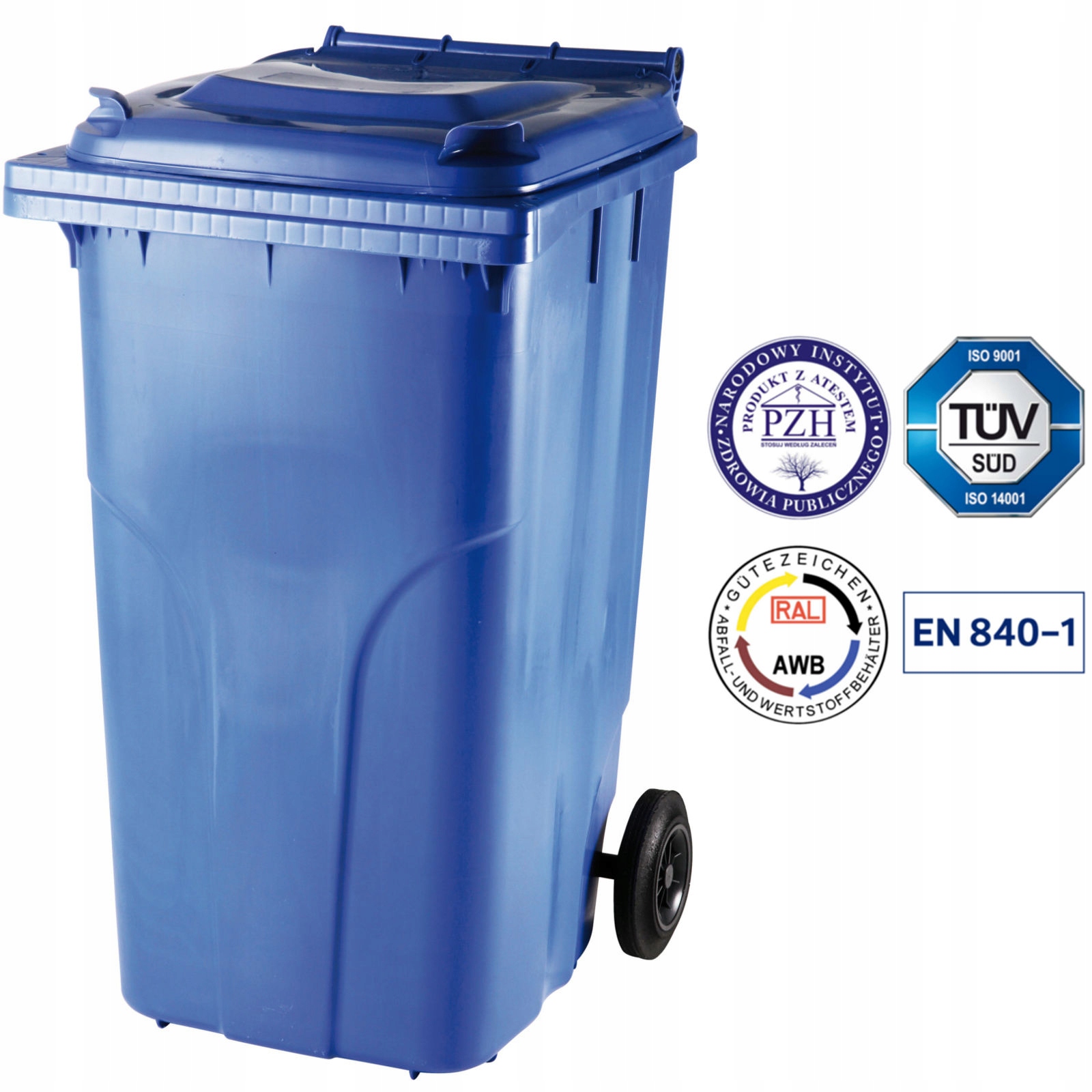 Silný papierový kôš. Blue odpadový papier PZH 240L