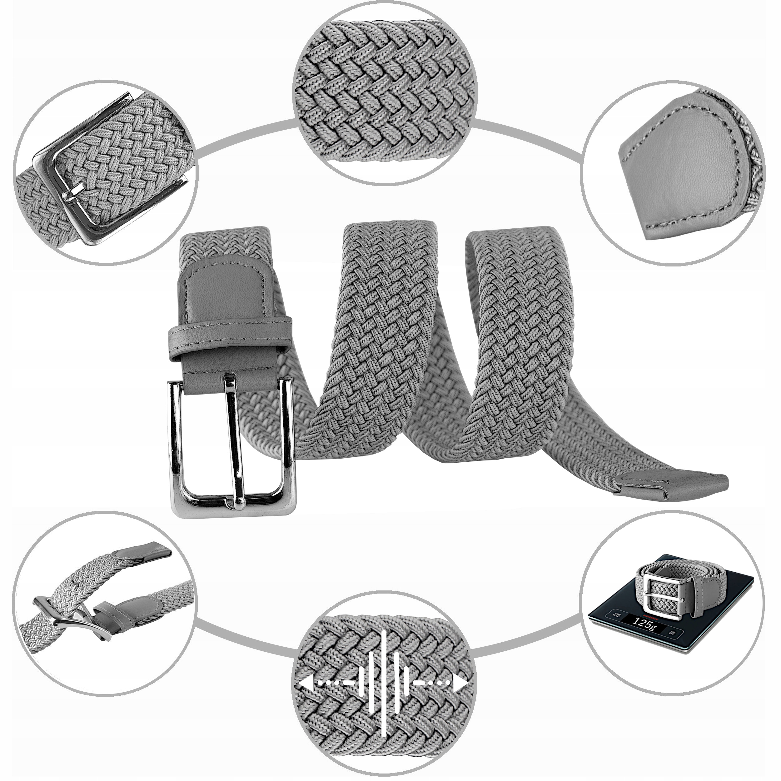 Opasok - Parisien Silver Belt, Gray - ženský produkt