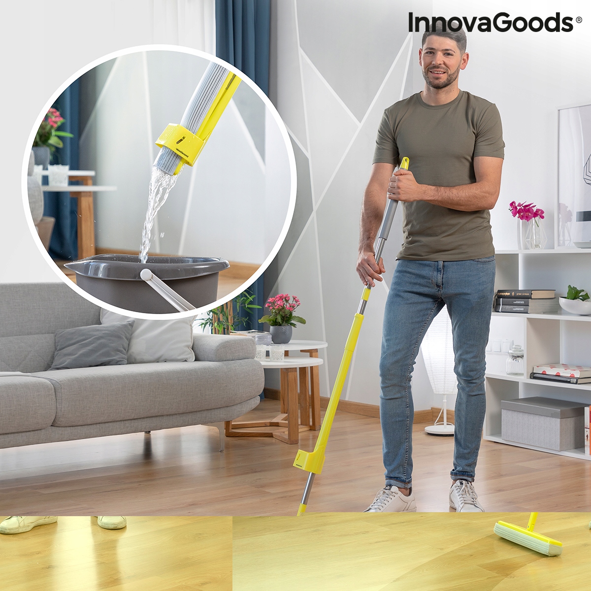 Gabkowe mop s automatickým drenážnym systémom