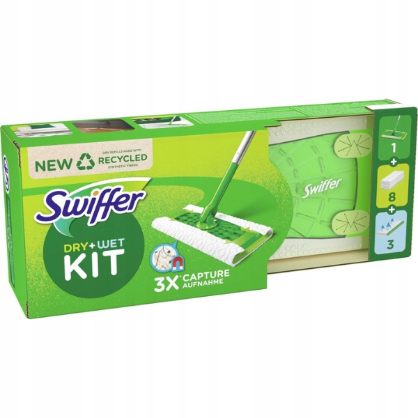 Plochý mop swiffer súpravy MOP + vkladá 11 ks.