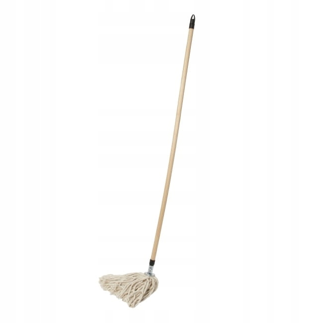 Bavlnený mop s drevenou rukoväťou