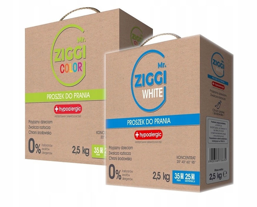 Prací prášok - Pán. Ziggi Dezinfekcia prášok 2x2.5kg Biela farba