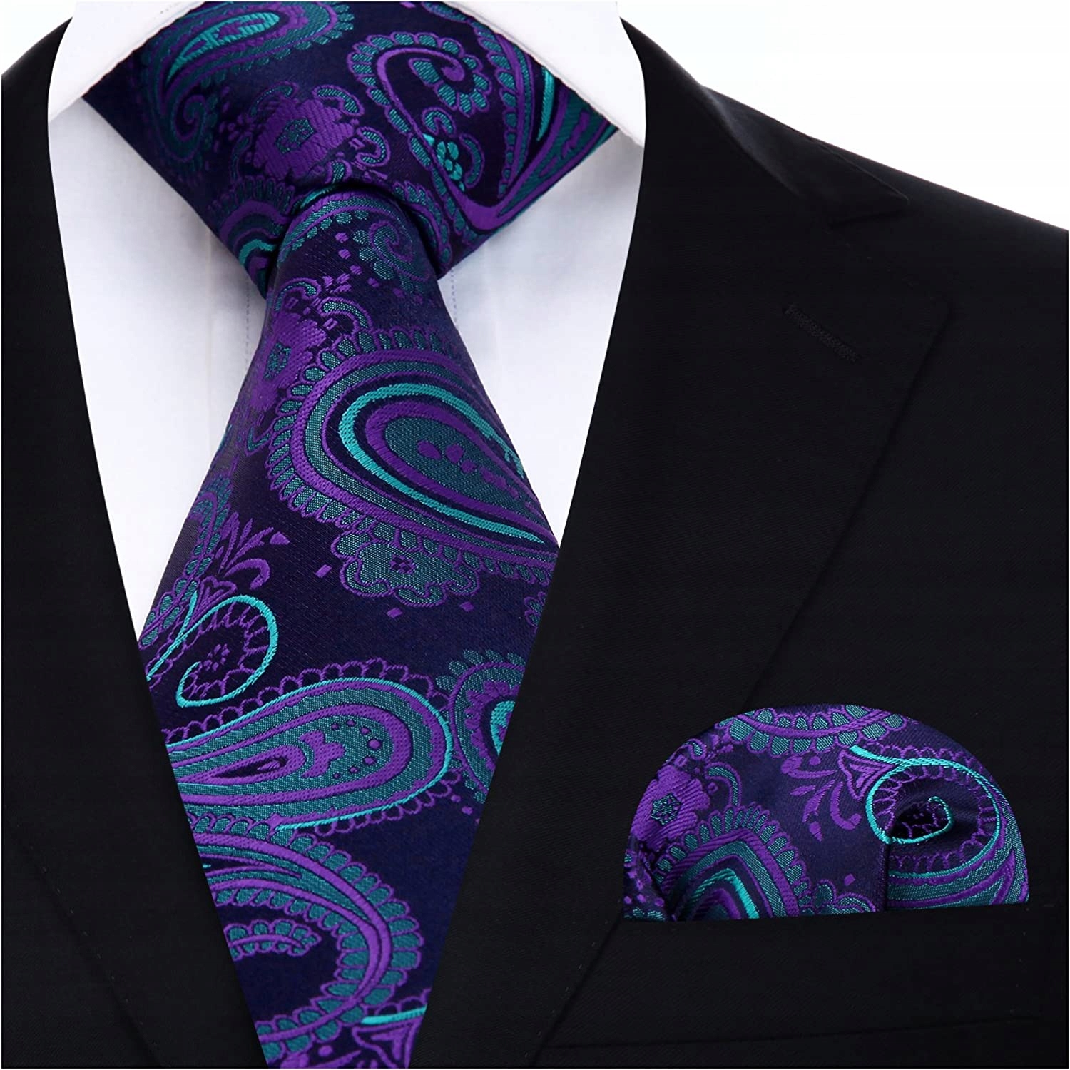Sada kravaty vreckového štvorca Mo Navy Blue Cufflink