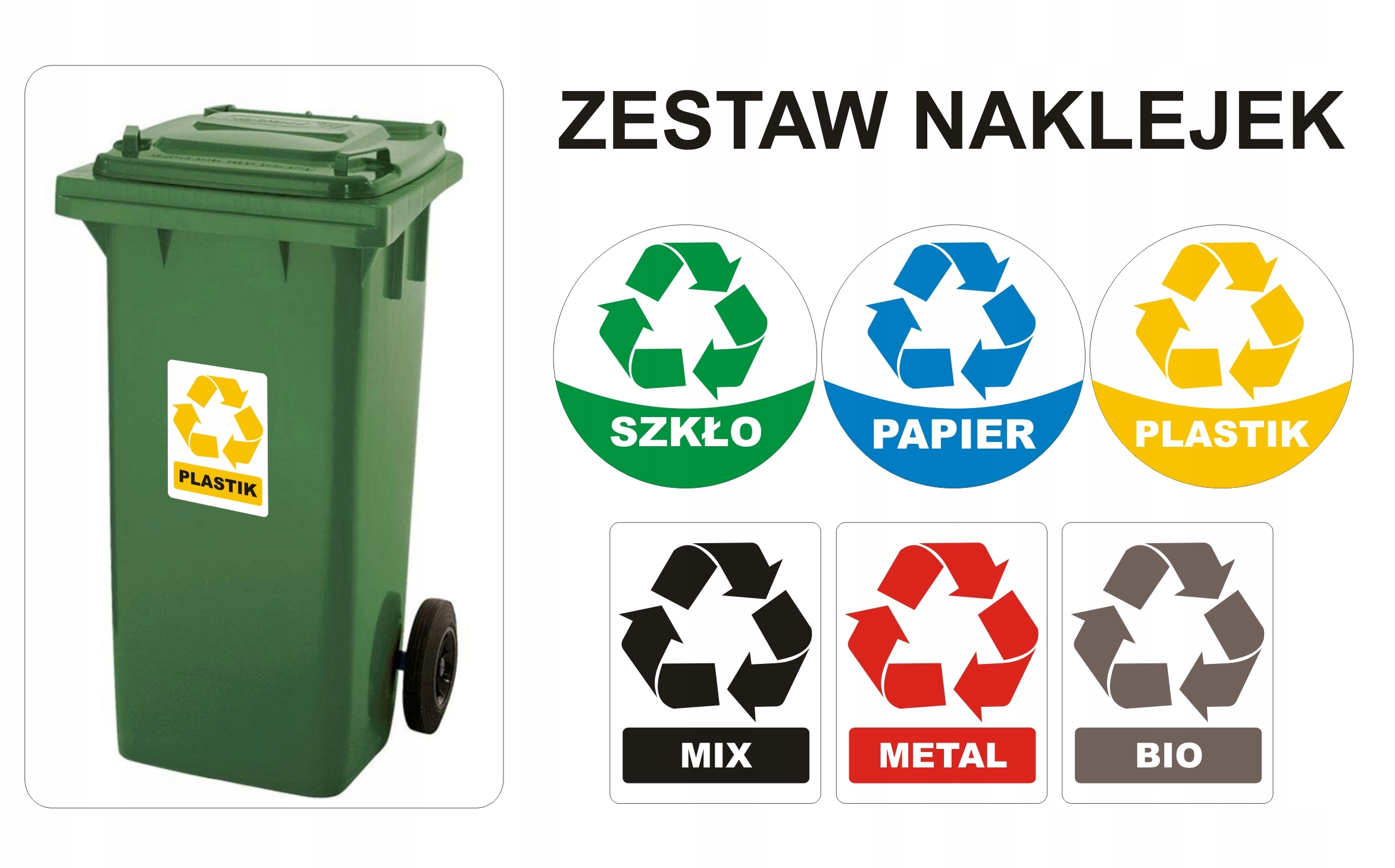 Nálepky na odpadky 6ks set