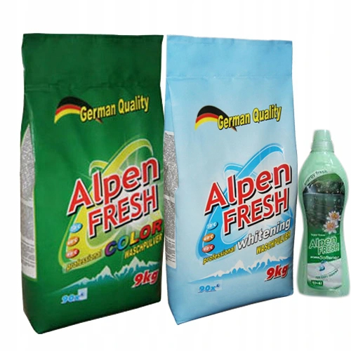 Prací prášok - Nemecký pranie prášok Alpen Fresh 18KG + kvapalina