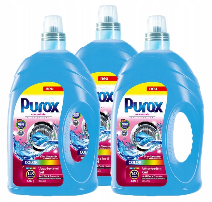 Prací gél - Nemecký pracieho gél Pureox Color 3x4,3l 429PROME