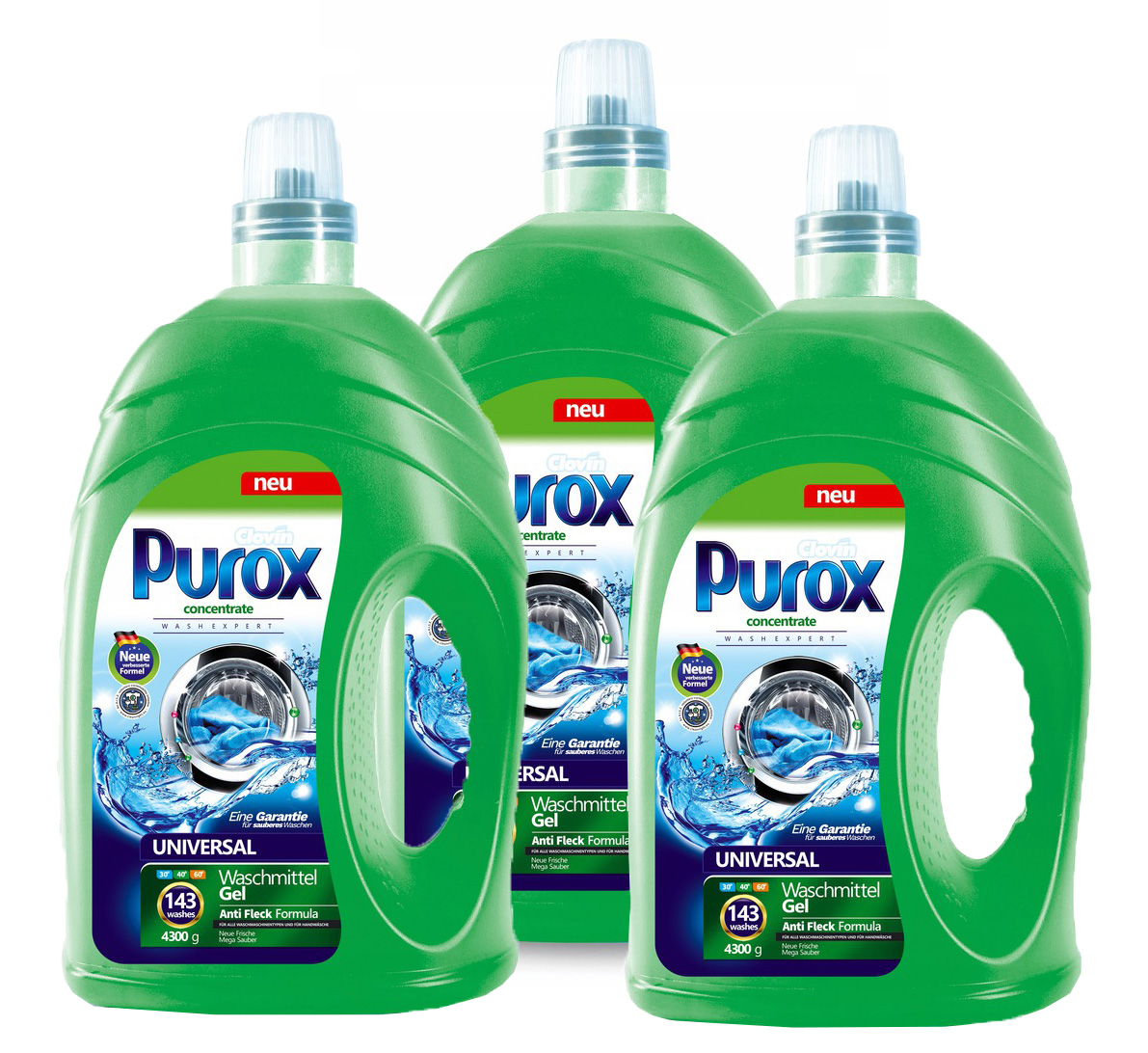 Prací gél - Nemecký pranie gél purox universal3x4,3L429PR