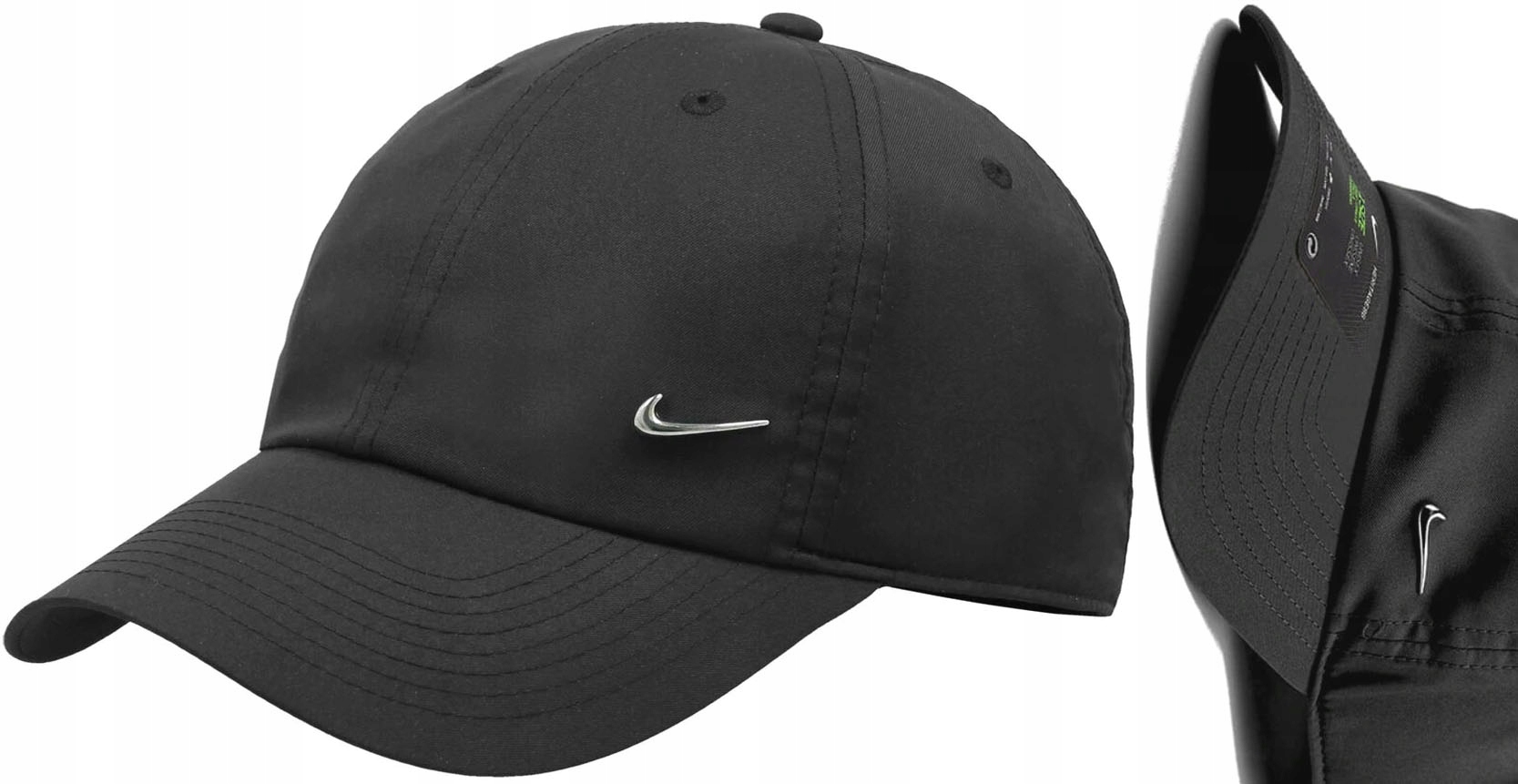 Nike Baseball Cap s strešnou kovovou čiernou farbou