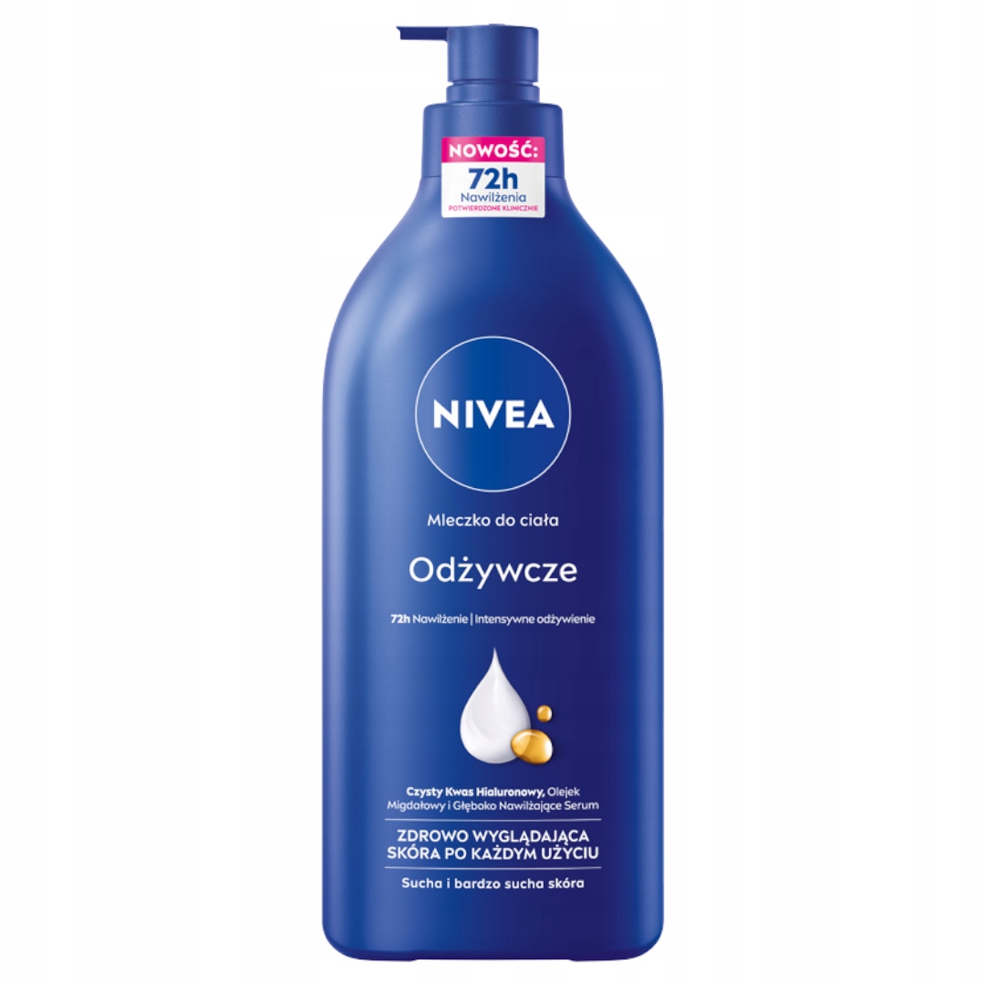 NIVEA Výživné telové mlieko s pumpičkou, 625 ml