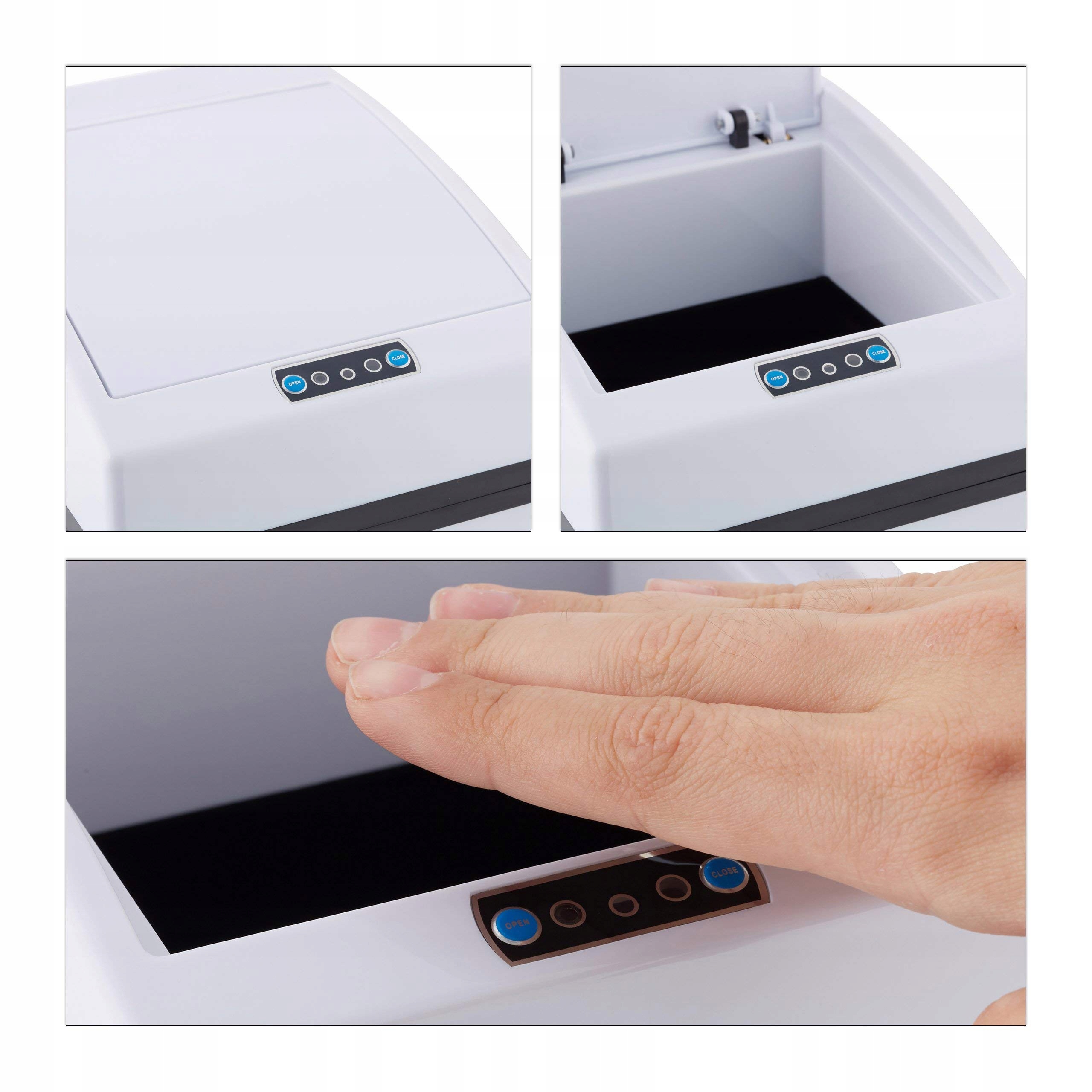 Relaxdeys nekontaktný biely -biely odpad 7 l košík