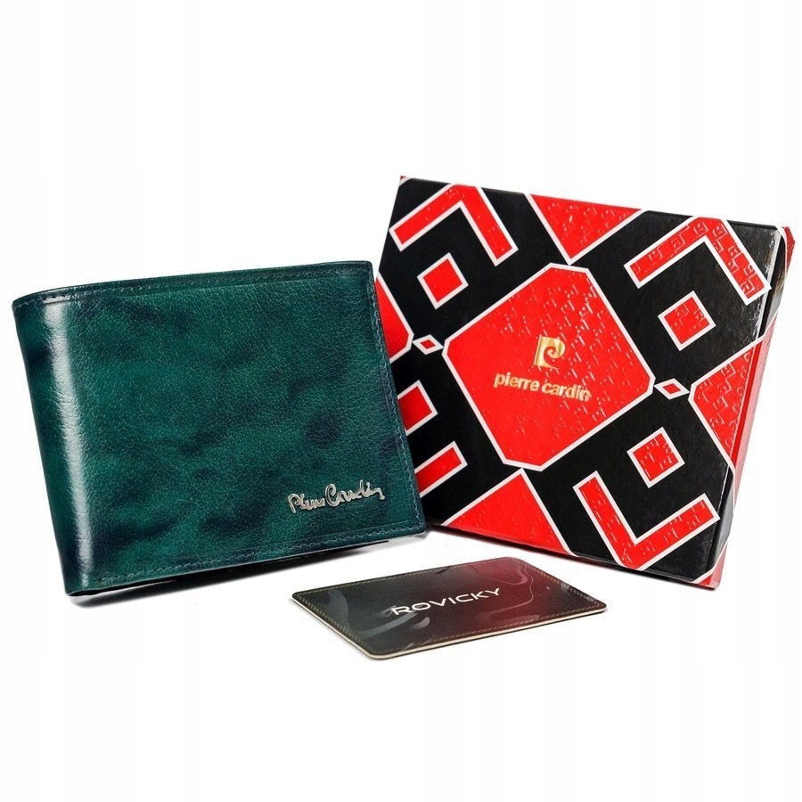 Peňaženka - Pierre Cardin Wallet Prírodná koža modrá, zelená 8806 Tilak12 F Nebesá - Pánsky produkt