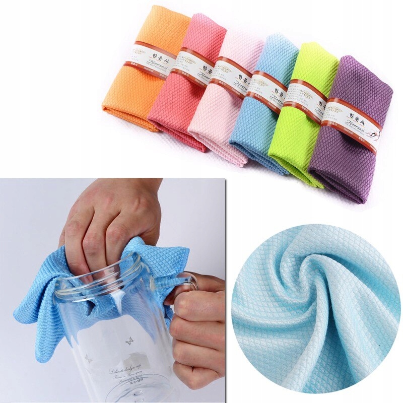 Nové sklenené handry absorbujúce vodu na čistenie